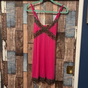 Nordstrom Pink and Leopard Print Chemise. Tag removed, worn once on honeymoon.